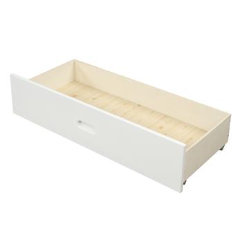 Wood platform bed with two drawers, full (white)