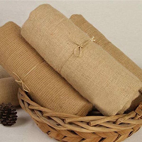 10Mx30CM Hessian Table Runners Hessian Roll Fabric Burlap Jute Rustic Wedding UK