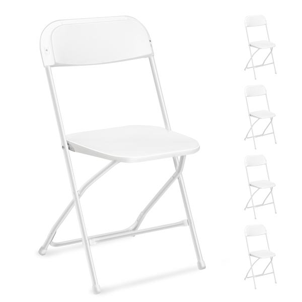 4pcs Injection Molding Classic Garden Plastic Folding Chair White