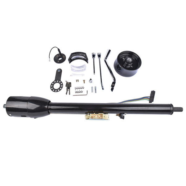 32" Black Stainless Automatic Tilt Steering Column Shift with Key, Adapter