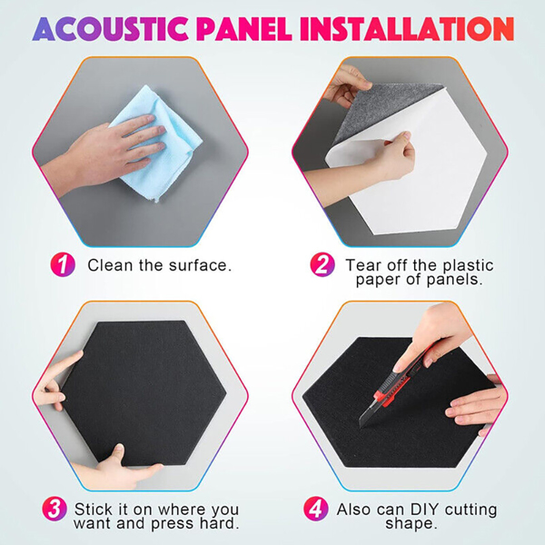 Hexagonal Self-adhesive Acoustic Panel Sound Absorbing Wall Panel Soundproof UK