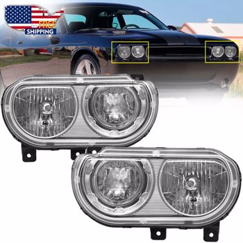 For 2008-2014 Dodge Challenger Headlights Assembly Lamp Chrome CH2502219