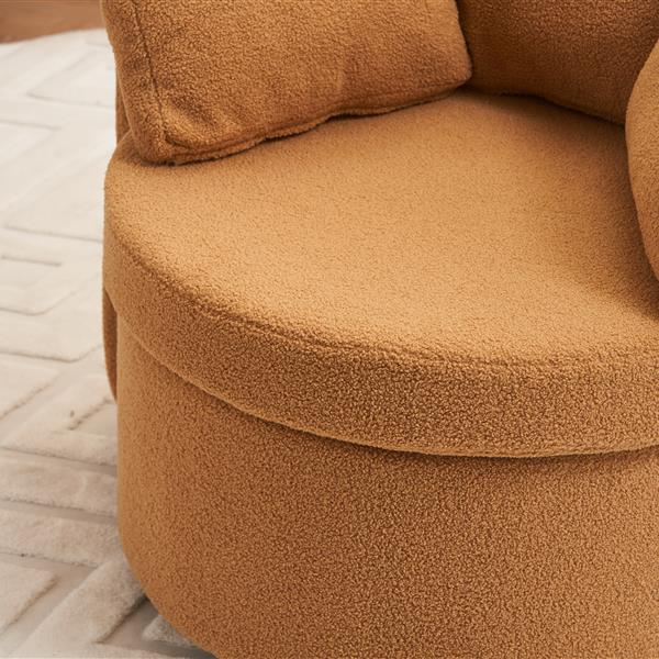 Fabric Swivel And Storage Chair With Back Cushion For Living Room,Khaki