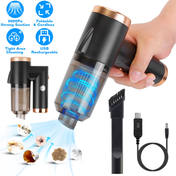 120W 9000PA Cordless Handheld Vacuum Cleaner w/ Searchlight Portable Rechargeable Car Auto Home Duster