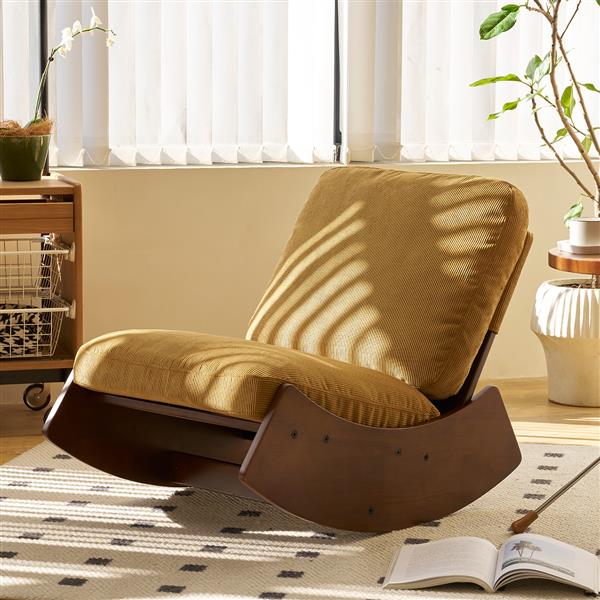 Comfortable Glider Rocking Chair, High-Quality Upholstery Glider Chair, Solid Wood Frame, Perfect for Multiple Settings Accent Reading Chair for Bedroom,Living Room,Nursery