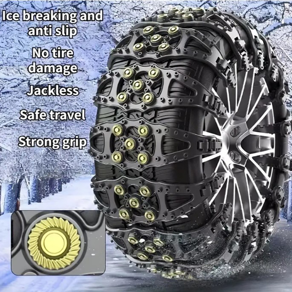 4pcs Universal Snow Chains Auto Traction Aid Ice Tire Spikes Winter Snow Chain