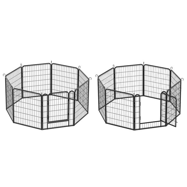 16 Panels Heavy Duty Metal Playpen with door,31.7"H Dog Fence Pet Exercise Pen for Outdoor