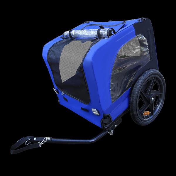 Blue High Quality 16 inch air wheel Pet Bike Trailer for Dogs Foldable Bicycle Pet Trailer