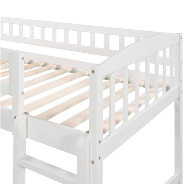 Twin size Loft Bed with Slide and Ladder, White