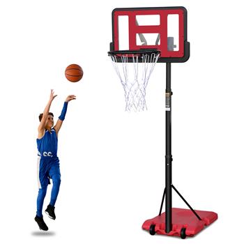 Use for Outdoor Height Adjustable 4.8 to 7.7ft Basketball Hoop 44 Inch Backboard Portable Basketball Goal System with Stable Base and Wheels