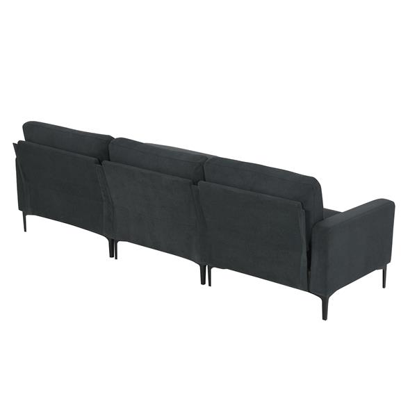 [VIDEO provided] [New] 103.5*59" Modern L-shaped Sectional Sofa, 4-seat Velvet Fabric Couch Set with Convertible Ottoman,Freely Combinable Sofa for Living Room, Apartment, Office,Apartment,2 Colors