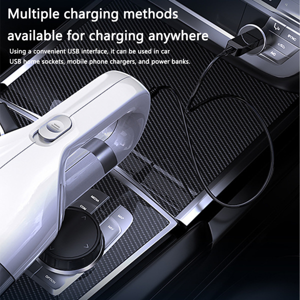 1PC White Foldable Handheld Vacuum Cleaner with Four in One Blowing, Suction, Charging, and Suction, Strong Suction Power, Mini Portable, Suitable for Keyboard/sofa Carpet/car Crevices/pet Hair, Etc.,