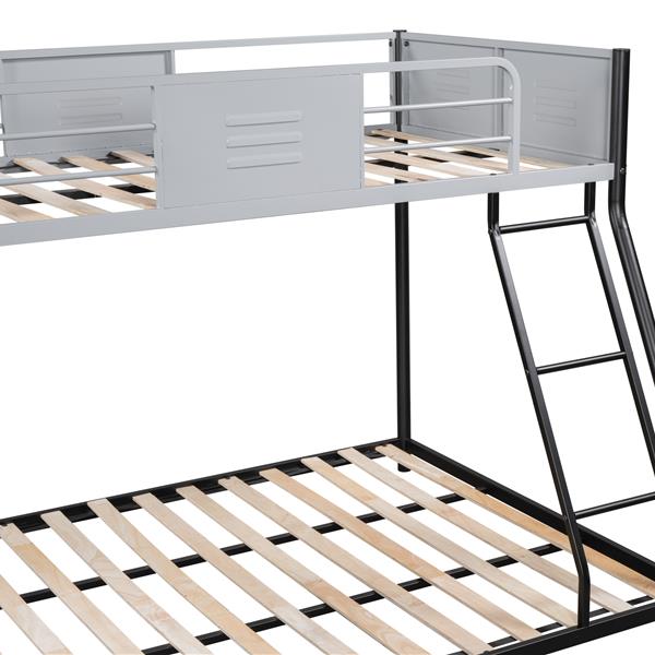 Metal Twin over Full Bunk Bed/ Heavy-duty Sturdy Metal/ Noise Reduced/ Safety Vent Board Guardrail/ CPC Certified/ No Box Spring Needed