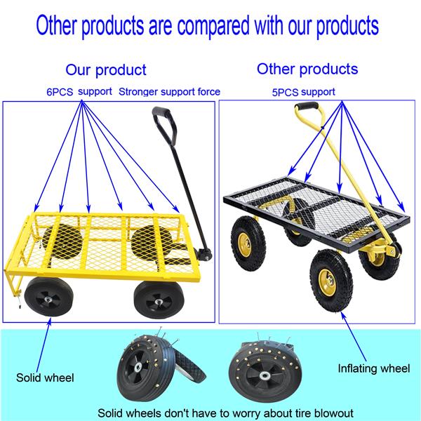 Tools cart Wagon Cart Garden cart trucks make it easier to transport firewood  Yellow