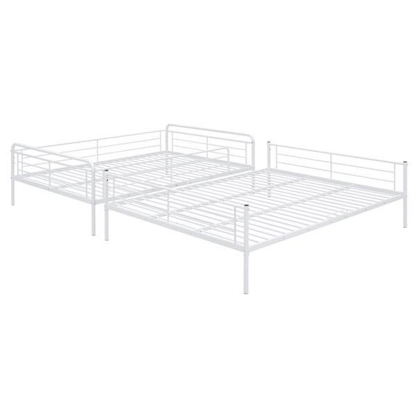 Full XL Over Queen Metal Bunk Bed, White