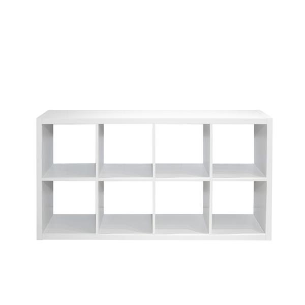 8-Cube Organizer Storage with Opened Back Shelves,2 X 4 Cube Bookcase Book Shleves for Home, Office (White)