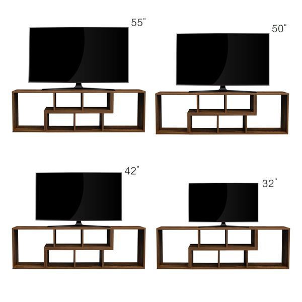 Double L-Shaped Oak TV Stand,Display Shelf ,Bookcase for Home Furniture,Fir Wood