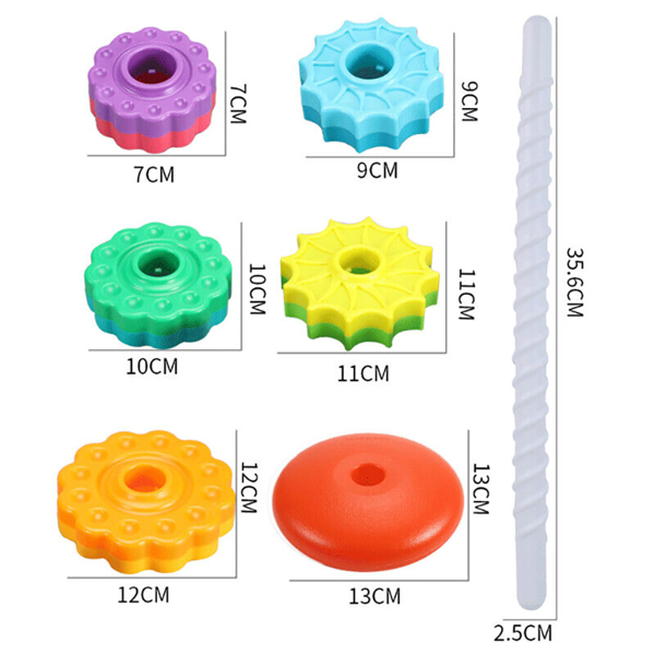 Spinning Stacker Baby Sensory Spin Gears Stacking Rings Baby Preschool Toys N