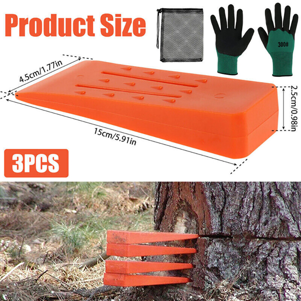 3Pcs Plastic Tree Felling Wedges Logging Cutting Cleaving Chainsaw Wedge Tool