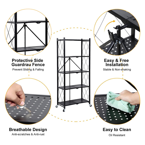 Garage Shelving Units, 5 Tiers Storage Shelves, Heavy Duty Metal Shelving Units for Storage, Kitchen, Office, Pantry