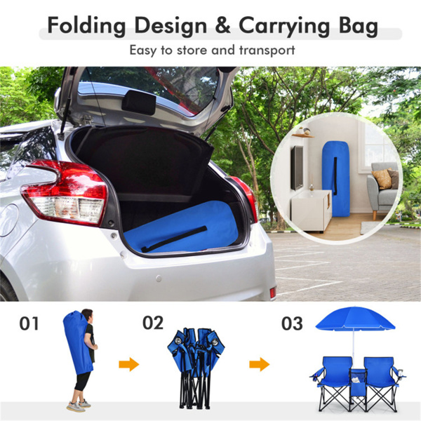 Outdoor camping chair with umbrella