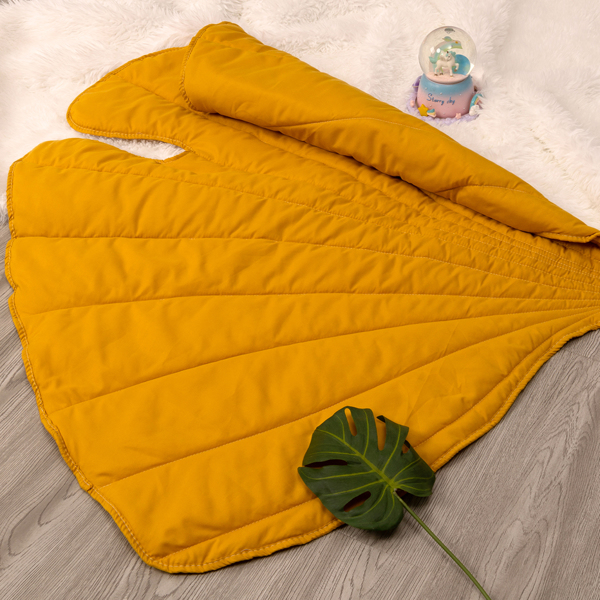 Dog Blanket Decor 3D Leaves Shaped Pet Blanket Cushion Household Dog Bed Cat Bed Pet Blanket Warm Soft Plush Blankets for Dog Blankets and Cat Blanket, Couch, Sofa (50"x45",Yellow)