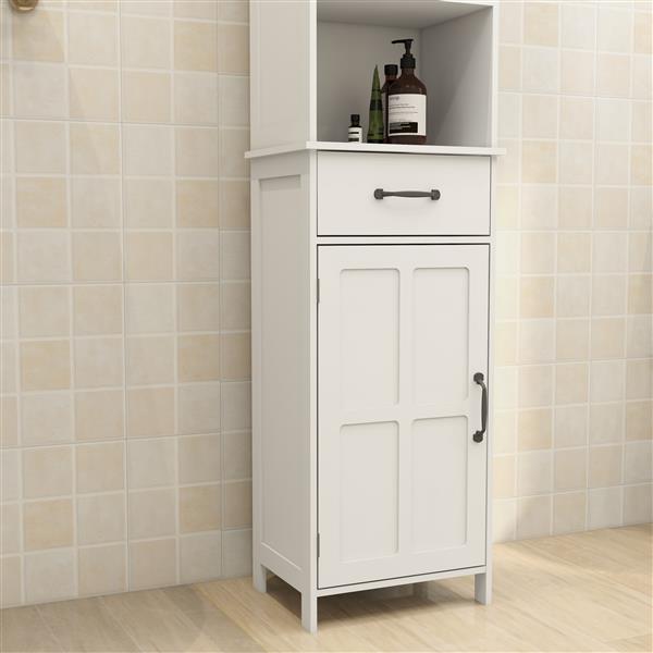 Floor Standing Cabinet with 1 Door and 1 Drawer - White