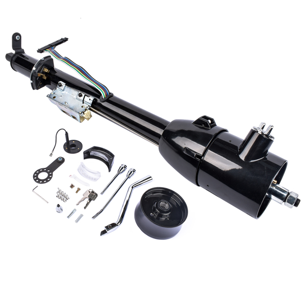 28" Black Stainless GM Tilt Steering Column with Key & Adapter R91004BK-28"