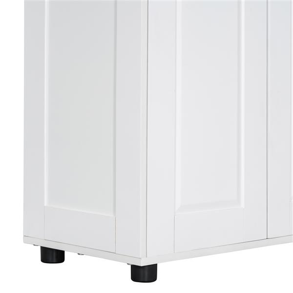 Storage Cabinet with Two Doors for Bathroom, Office, Adjustable Shelf, MDF Board, White