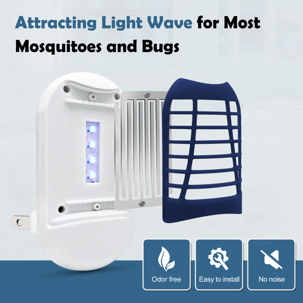 Bug Zapper Indoor, Electronic Fly Zapper Lamp, Non-Toxic, Silent Insect Mosquito Killer, Fly Killers Indoor for Home Use，No shipment on weekends