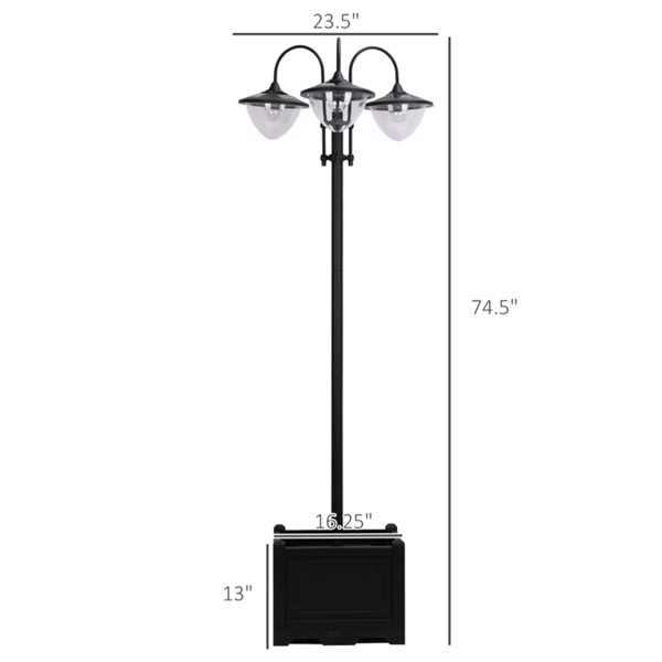 3-head Solar Lamp/Street Light /Outdoor Ready LED Lighting  -AS ( Amazon Shipping)（Prohibited by WalMart）