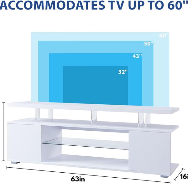 TV Stand for 70 Inch TV LED Gaming Entertainment Center Media Storage Console Table with Large Side Cabinet for Living Room(White)