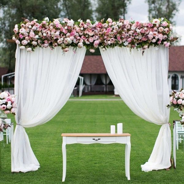 3MX3M White Stage Wedding Party Backdrop Photography Background Drape Curtains