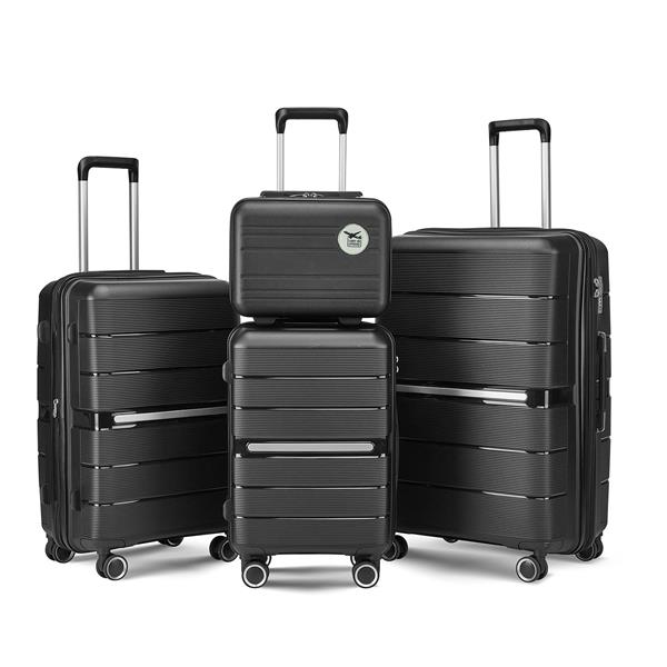 Luggage Sets 4 Piece(14/20/24/28) PP Lightweight & Durable Expandable suitcase