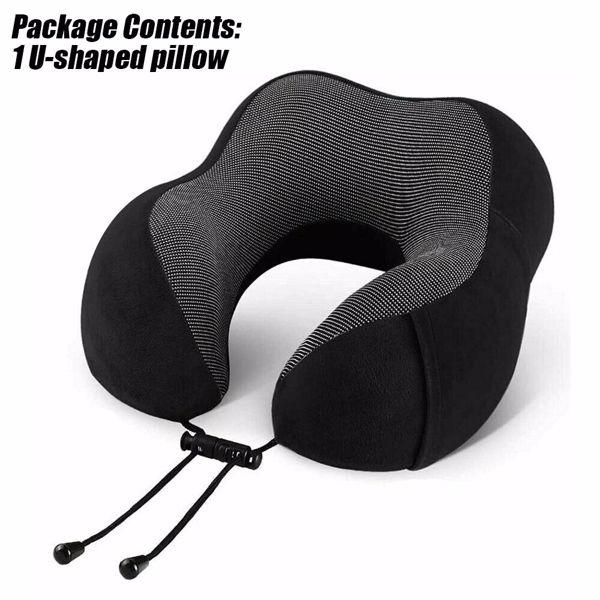 Memory Foam Travel Pillow Neck Support Cushion Without Carry Bag Ear Plugs Mask