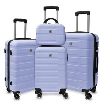 4 Piece Hard Shell Luggage Set,Carry on Suitcase with Spinner Wheels,Family Luggage Set,Lavender Purple(12/20/24/28in)