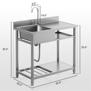 Stainless Steel Sink-AS ( Amazon Shipping)（Prohibited by WalMart）