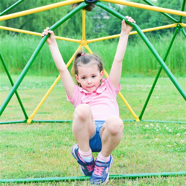 Kids Climbing Dome Tower - 12 ft Jungle Gym Geometric Playground Dome Climber Monkey Bars Play Center, Rust & UV Resistant Steel Supporting 1000 LBS