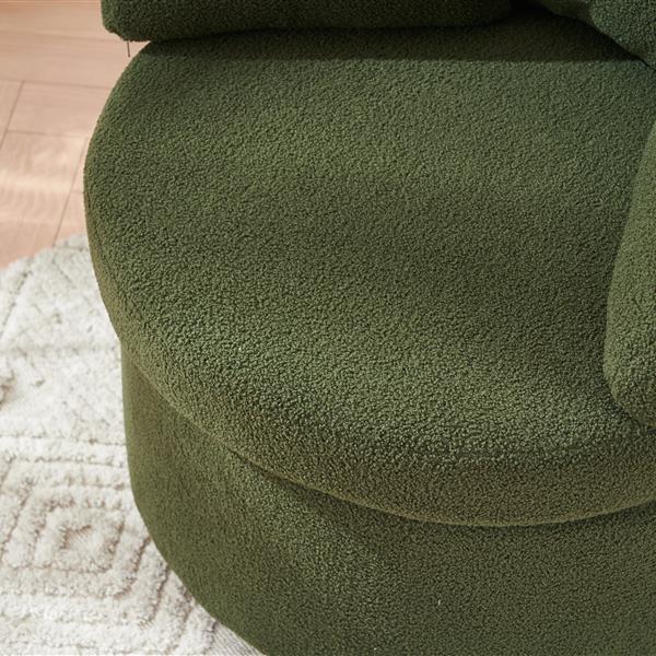 Fabric Swivel And Storage Chair With Back Cushion For Living Room,Green