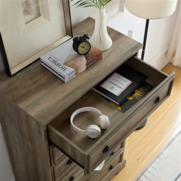 Modern 6 Drawer Dresser, Dressers for Bedroom, Tall Chest of Drawers Closet Organizers & Storage Clothes - Easy Pull Handle, Textured Borders Living Room, Hallway,L 29.53''*W15.75''*H48.03''