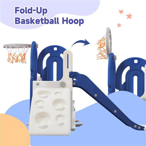 Toddler Climber and Slide Set 4 in 1, Kids Playground Climber  Slide Playset with Basketball Hoop Play Combination for Babies Indoor & Outdoor