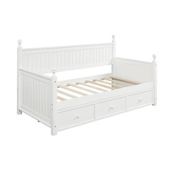 Wood Daybed with Three Drawers ,Twin Size Daybed,No Box Spring Needed ,White