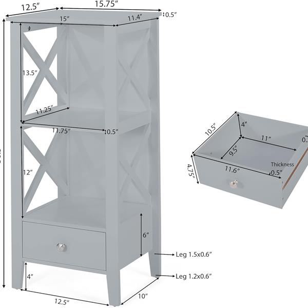 1 DRAWER STORAGE RACK