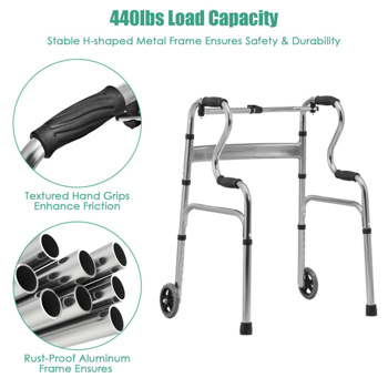 Grey walking aid foldable