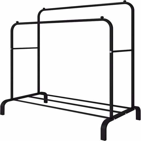 Heavy Duty Double Clothes Rail Hanging Rack Garment Display Stand Storage Shelf