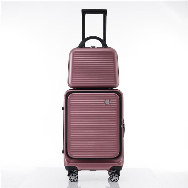 Carry-on Luggage 20 Inch Front Open Luggage Lightweight Suitcase with Front Pocket and USB Port, 1 Portable Carrying Case