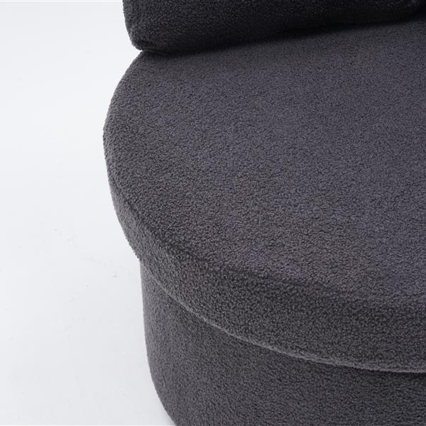 Fabric Swivel And Storage Chair With Back Cushion For Living Room,Dark Gray