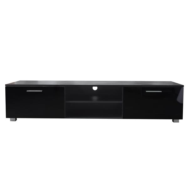 Black TV Stand for 70 Inch TV Stands, Media Console Entertainment Center Television Table, 2 Storage Cabinet with Open Shelves for Living Room Bedroom