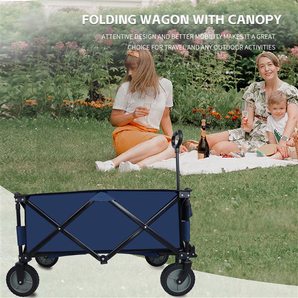 Utility Collapsible Folding Wagon Cart Heavy Duty Foldable, Beach Wagon