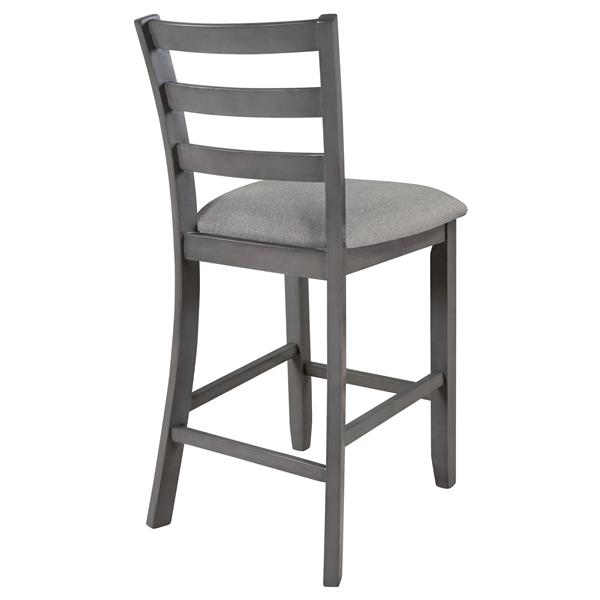 Set of 4 Wooden Counter Height Dining Chair with Padded Chairs, Gray